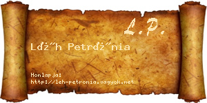 Léh Petrónia névjegykártya
